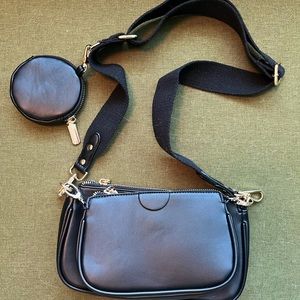 Multi-pochette Black Crossbody Pouch Bag Purse
